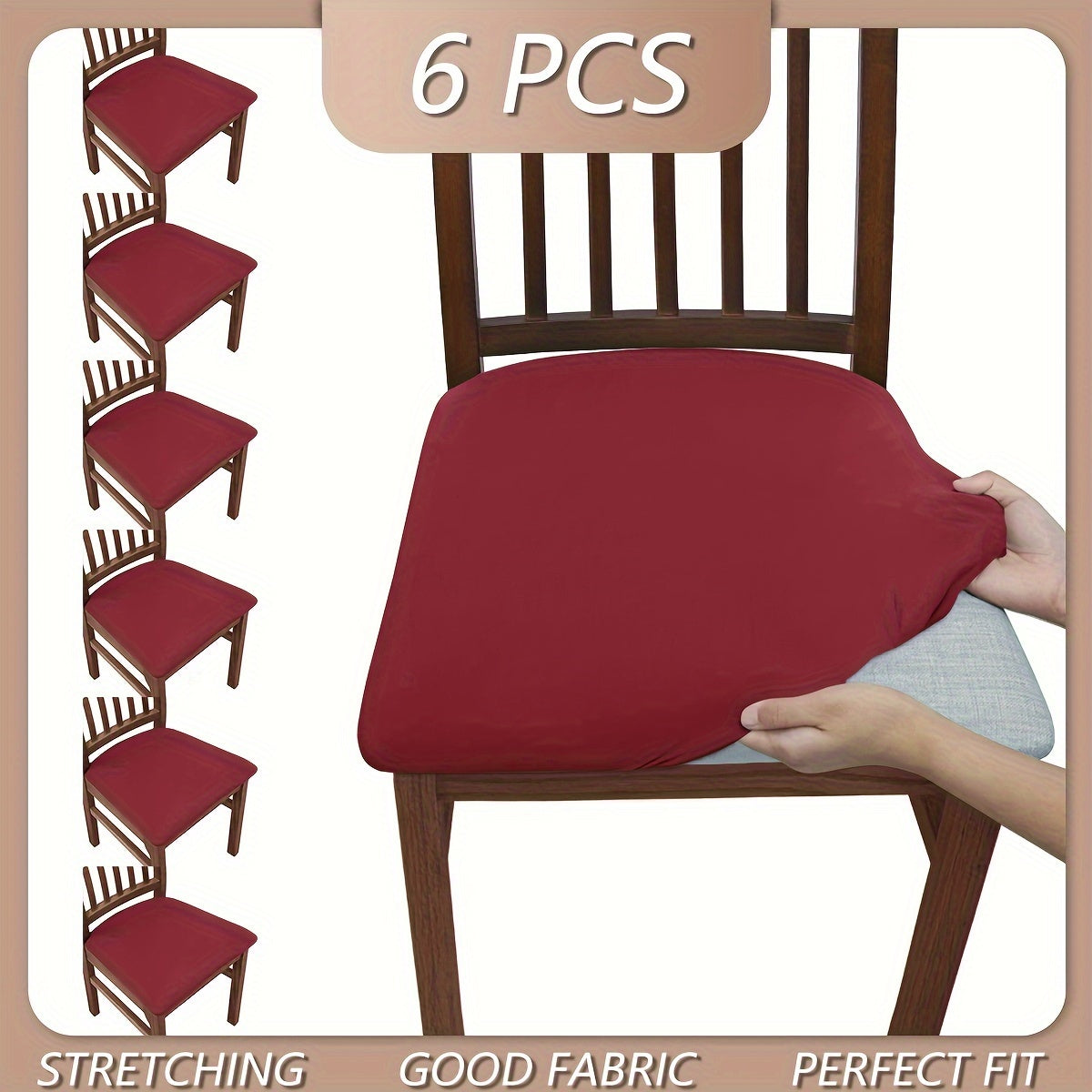 Soft & stretchy chair covers in a set of 4 or 6 pieces. Available in solid color, these covers are dustproof and stain resistant, making them ideal for dining and office chairs. Made from comfortable polyester fabric.