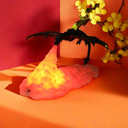 1 Fire Dragon Lamp: 3D Printed Volcano Dragon Night Light for Bedroom or Office.