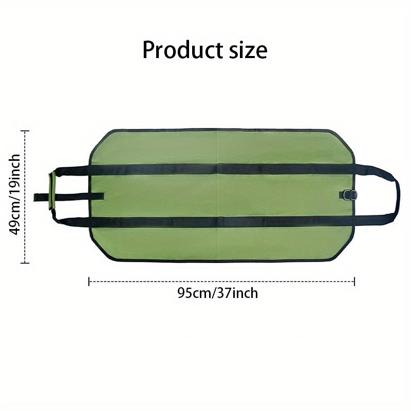 Strong 16oz Waxed Canvas Firewood Carrier with Handles - Sturdy, Waterproof Log Tote for Indoor & Outdoor Use, Ideal for Camping and Home (Green)