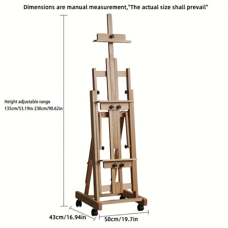 ArtMaster Portable Wooden Easel with adjustable height and angle, perfect for artists.