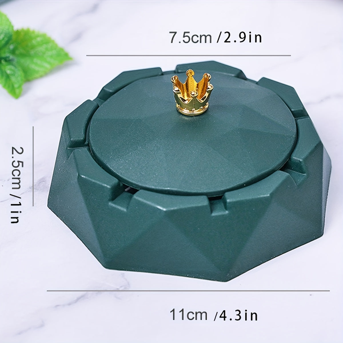 Plastic ashtray with rotating lid for outdoor and indoor smoking.