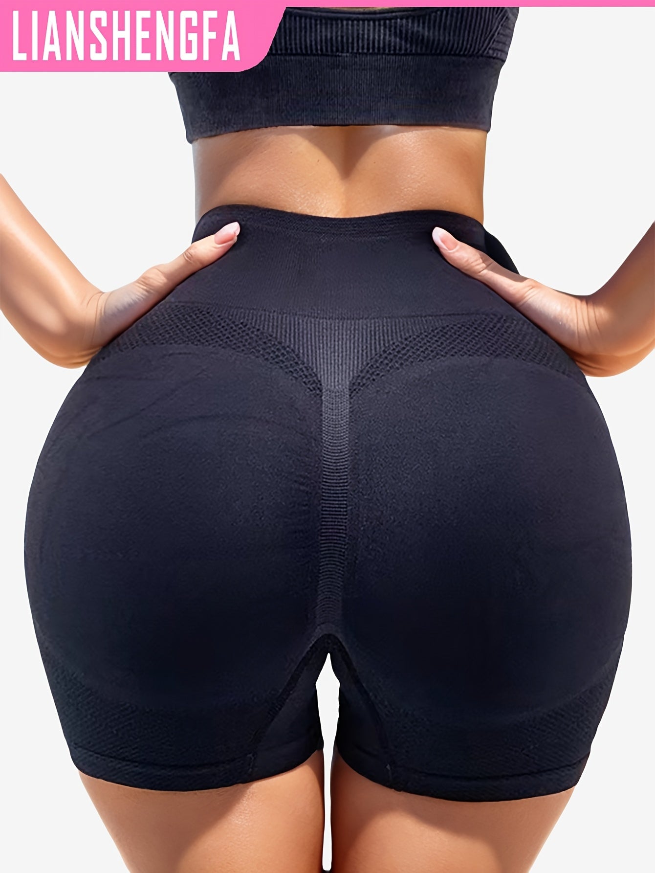 3 seamless high waist shaping shorts that lift the butt and fit closely, ideal for fitness and as women's underwear and shapewear.