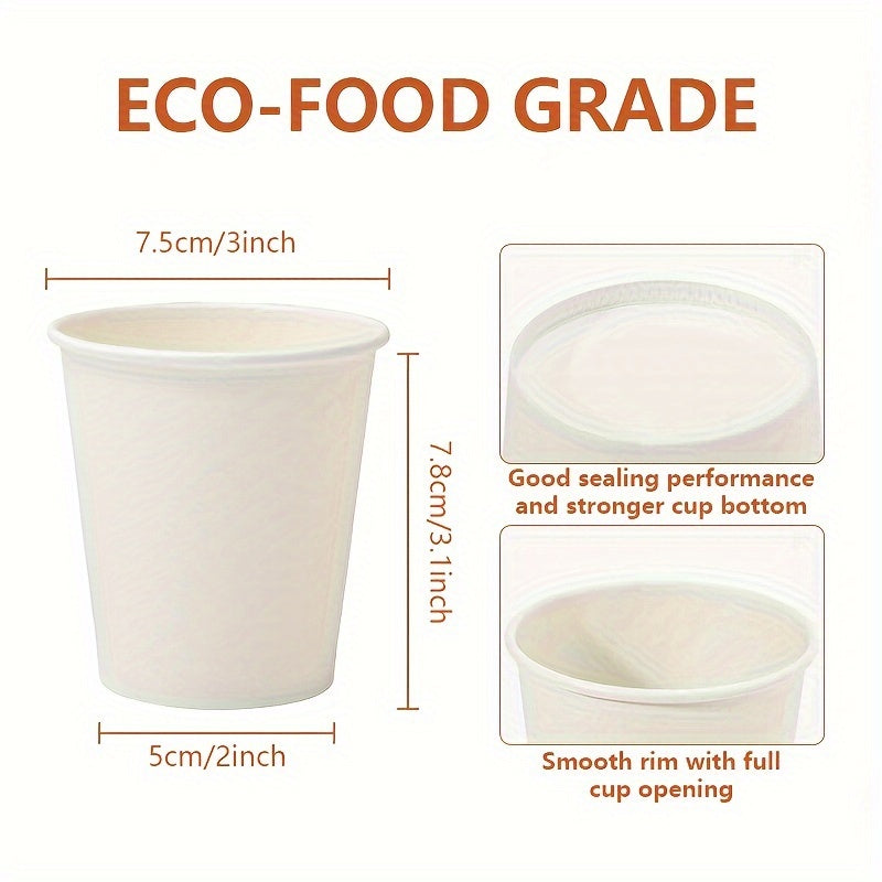 200ml White Disposable Paper Cups for Hot and Cold Drinks - Pack of 40, Ideal for Parties, Home, and Office