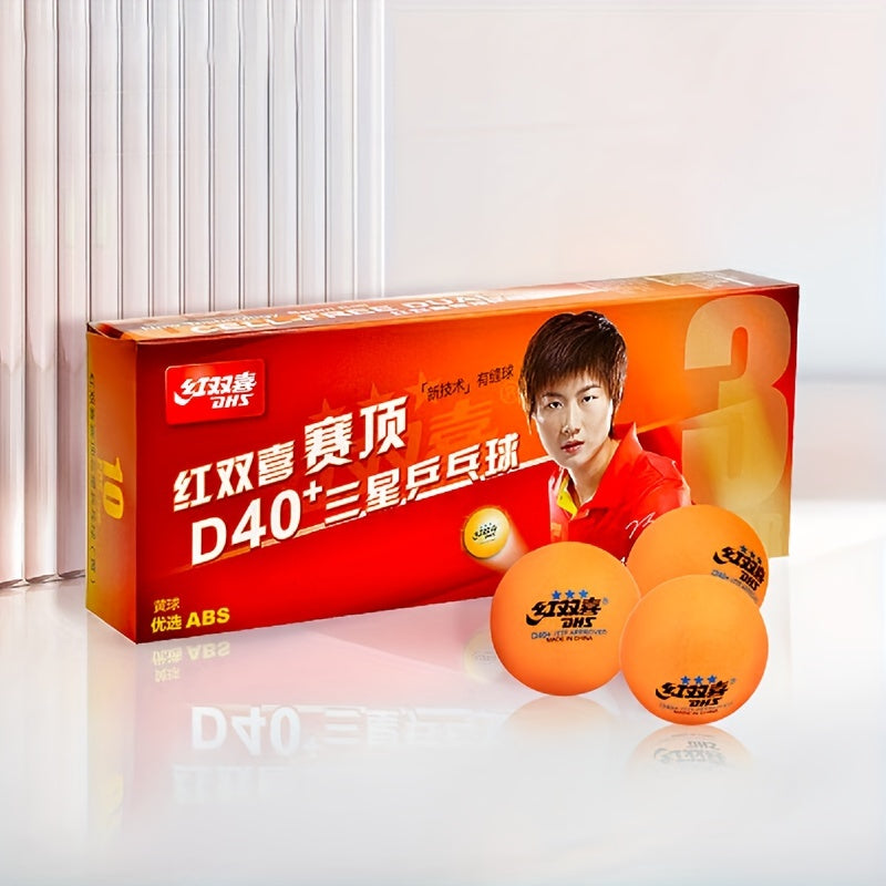 Red Double Happiness Three Stars Table Tennis Competition ping pong ball.