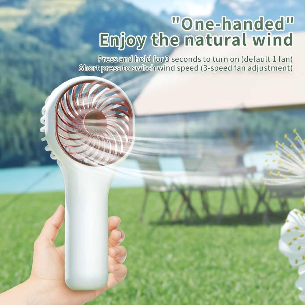 Handheld Fan for Girls & Youngsters - Portable, USB Rechargeable, Quiet, High-Speed with Adjustable Speeds, Long Battery Life, Wearable Design for Indoor/Outdoor Use