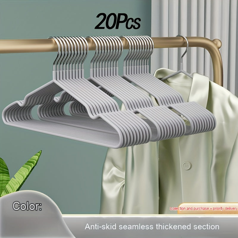 Durable Clothes Hangers for Home Use: 20-Pack Metal Hangers with Non-Slip Design, Large Capacity, and Space-Saving Features