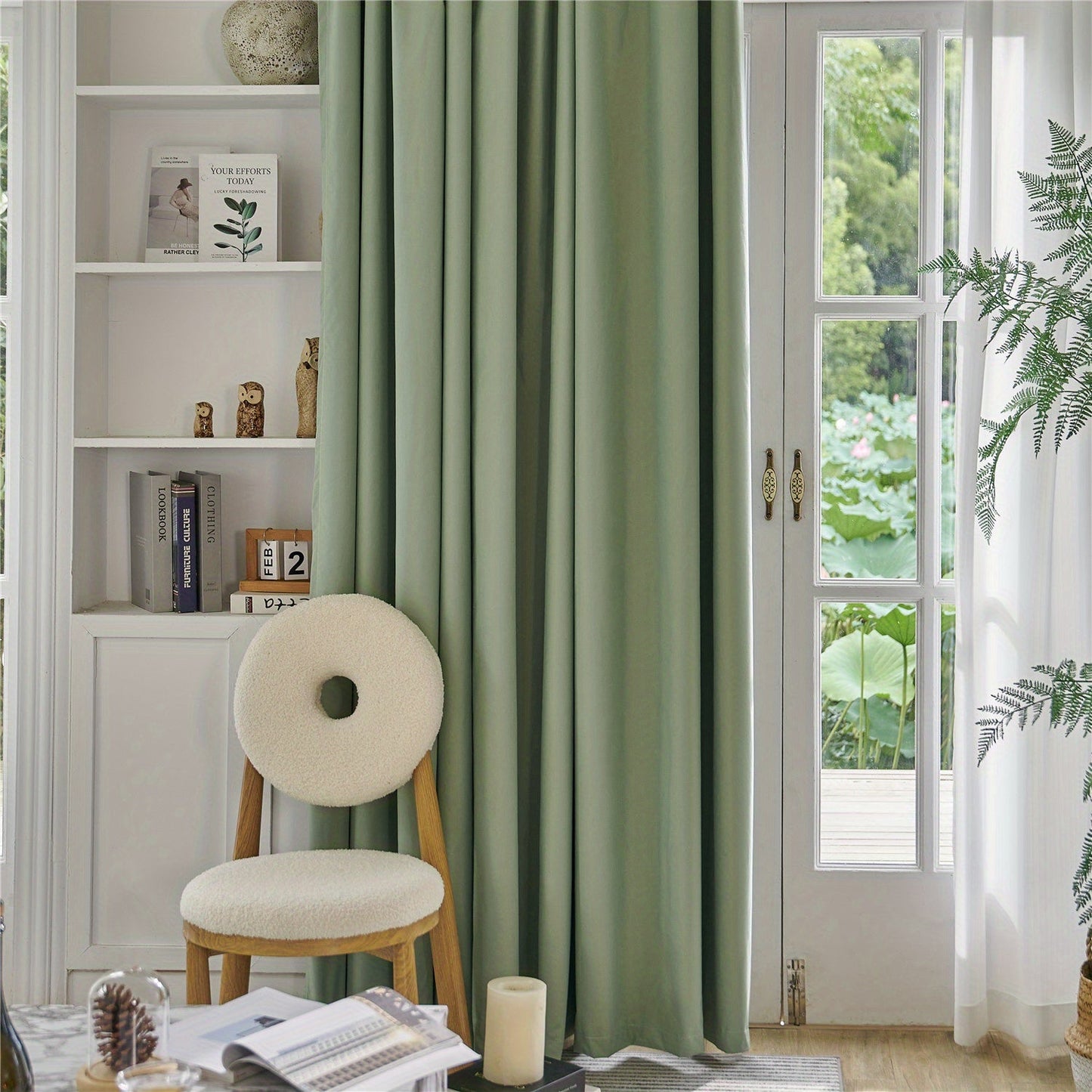 Blackout curtains in black or white color options available for bedroom and living room. These thermal lined curtains are insulated and light blocking, reducing noise in the room. Perfect for use in various rooms including living rooms, bedrooms