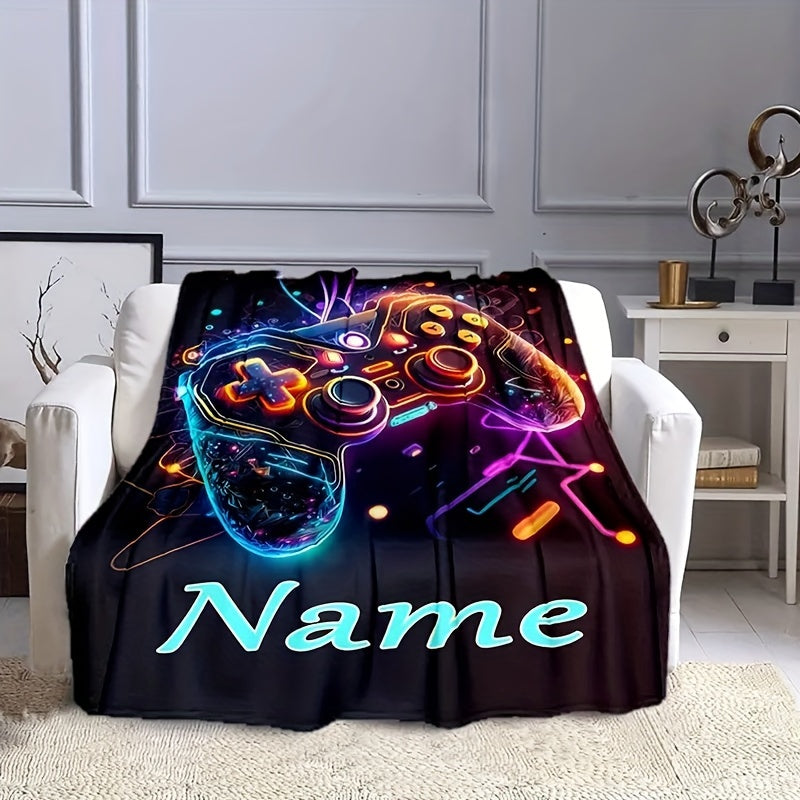 This personalized Custom Gaming Controller Print Blanket is perfect for staying cozy and warm in various settings such as your couch, bed, while traveling, camping, in the living room, or at the office. It is machine washable for easy care and provides