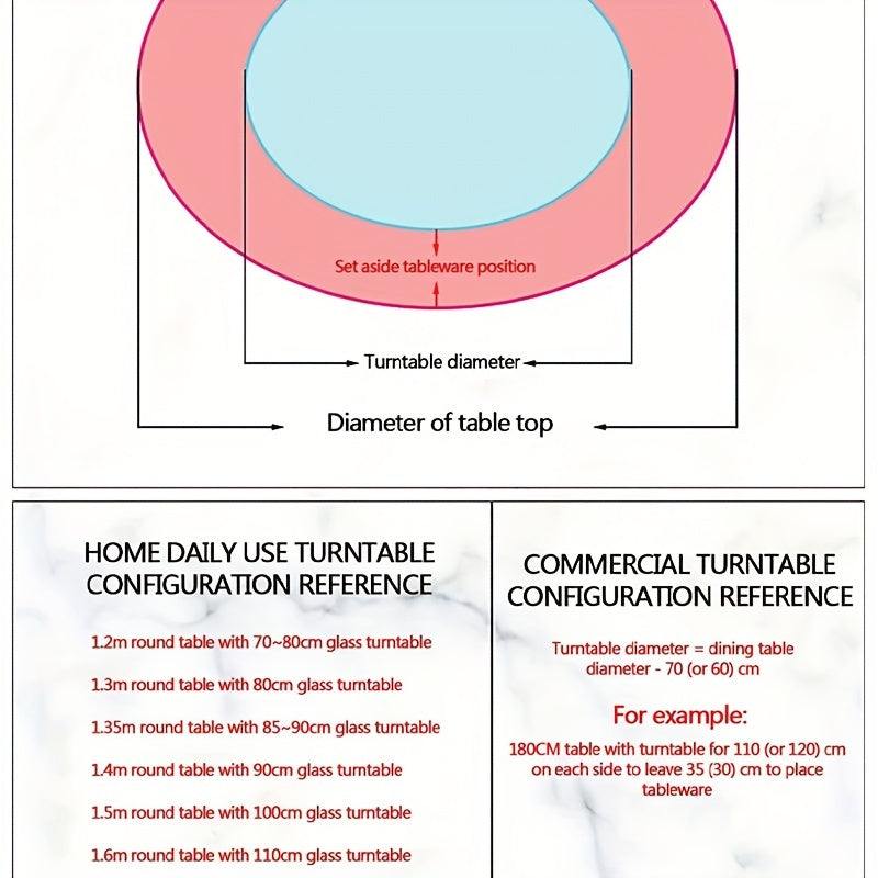 Glass Lazy Susan Turntable for Dining Table - 1 Piece. Large Round Clear Tabletop Rotating Tray with Elegance Swivel Assist System. Serving Plate with Silent & Smooth Spin.