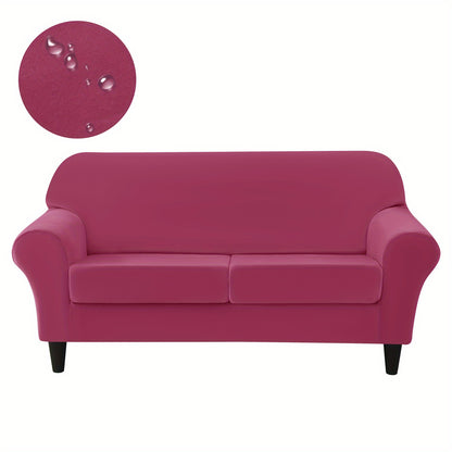 Set of cool and water-proof sofa covers with cushions, seating up to 3.