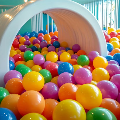 120 vibrant candy-colored ocean play balls made of non-toxic, durable PE material for kids' ball pits, outdoor fun, and active playtime.