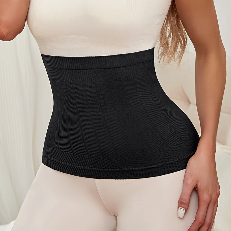 NADIA GO Women's Postpartum Belly Support Belt: High elasticity, breathable, washable, sleek black design for tummy control and body shaping.