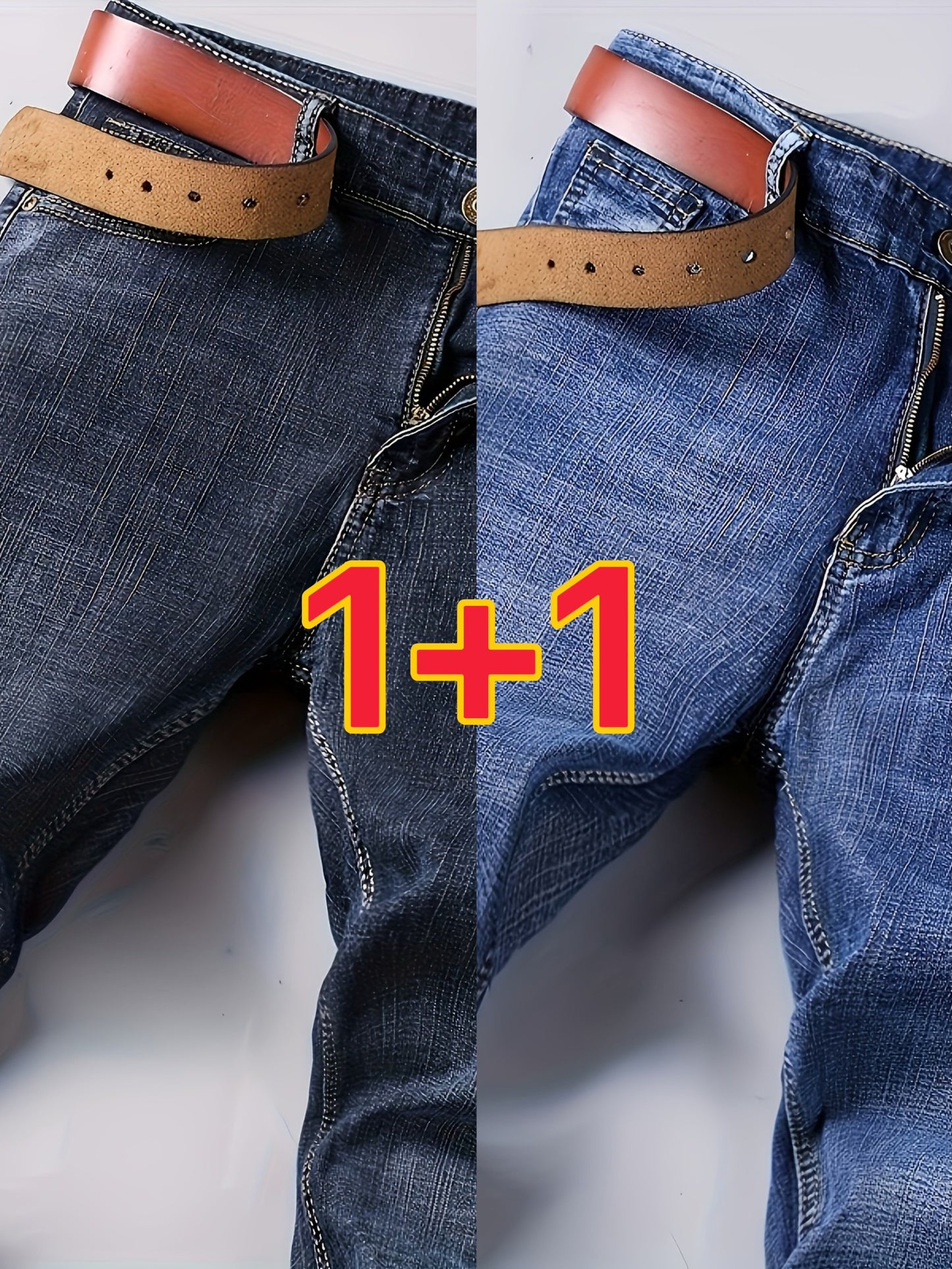 2 Men's Denim Pants with Pockets for Outdoor Activities