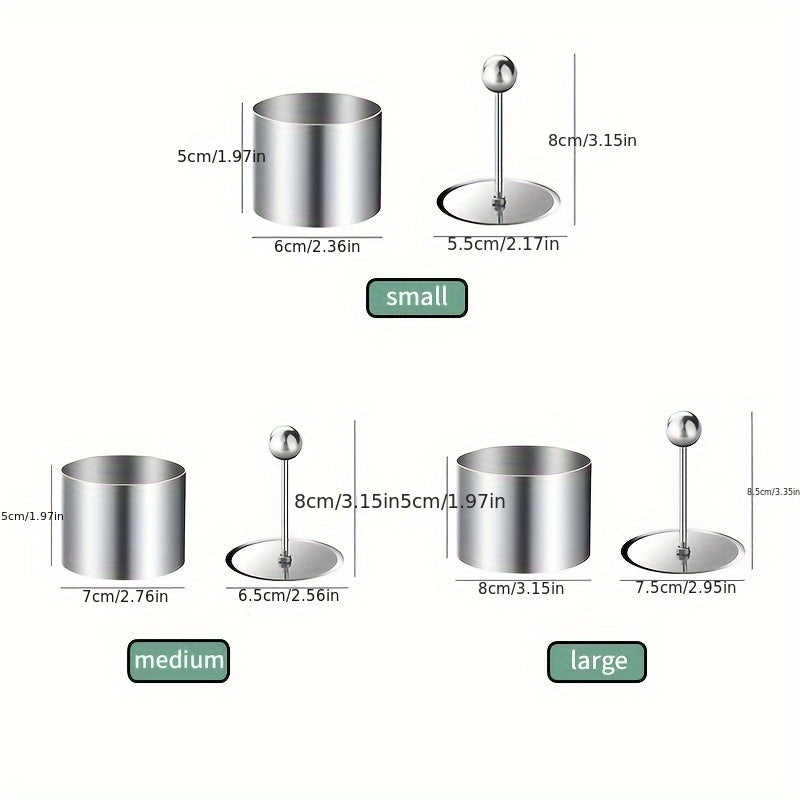 A single piece of cake mold ring with pusher made from stainless steel, suitable for creating mousse cakes, tarts, onigiri, and other baked goods. A versatile baking tool that is a must-have in your kitchen, offering convenience and efficiency. Get yours