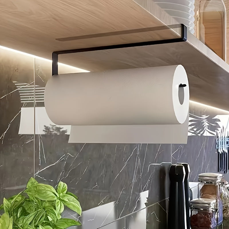 Innovative Wall-Mounted Paper Towel Holder - Stylish Organizer for Kitchen & Bathroom, Easy Install without Drilling, Perfect for Paper Rolls & Wraps, Absorbent, Saves Space in Cabinet or on Shelf