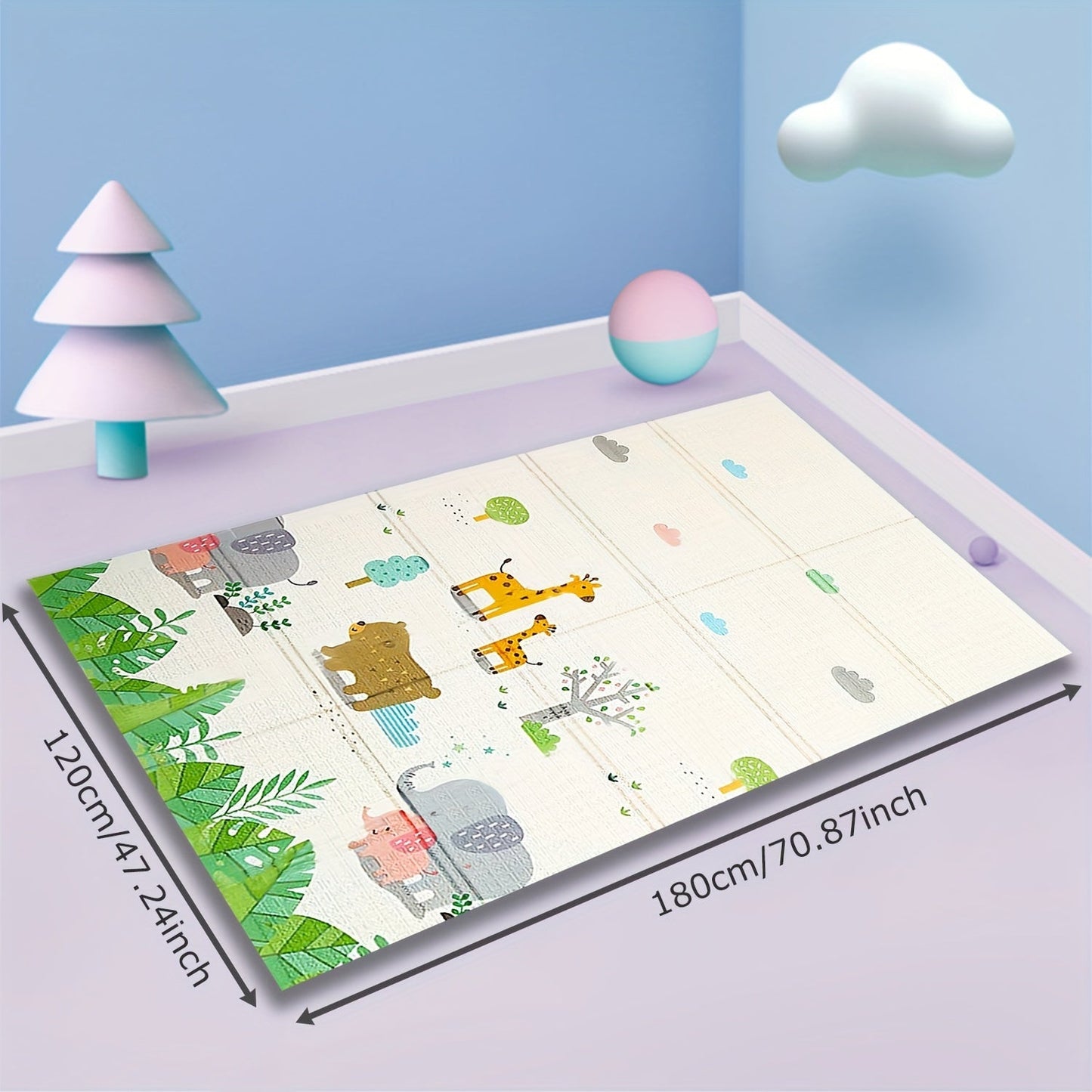 Children's Play Mat, XPE Material Decorative Mat for Room, Crawling Mat with Thickened Waterproof Foldable Design