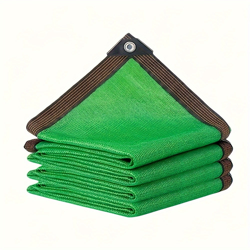 90% UV resistant green mesh tarp with grommets for garden, plant cover, canopy, and camping.