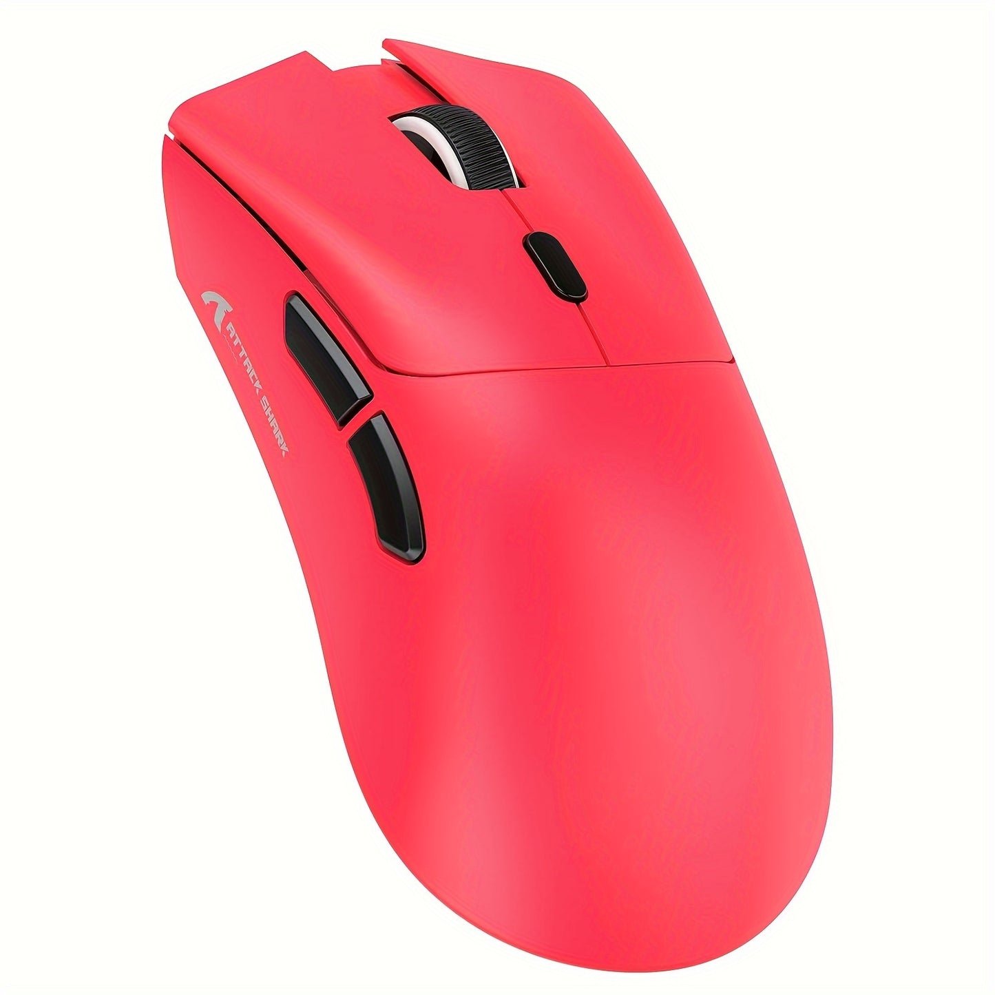 Attack Shark R1 Wireless Gaming Mouse with three connection modes - 2.4G, Wired, and BT5.2. Lightweight at 55g, with 18K DPI optical sensor and 20 million key press lifespan. Ergonomic