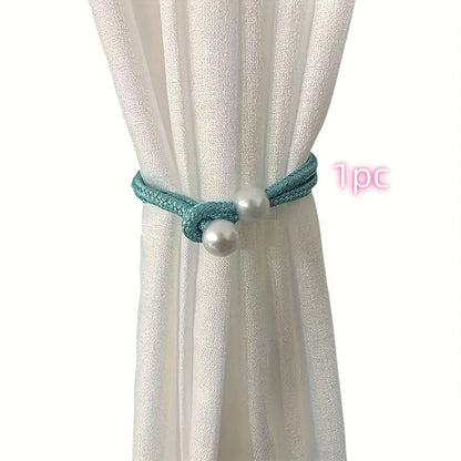 Fashionable and simple curtain binding rope available in 1 piece or 2 pieces. This decorative rope features creative pearl accents, adding beauty to your curtains. Use it as a decorative curtain buckle or binding strap for a simple and elegant touch.