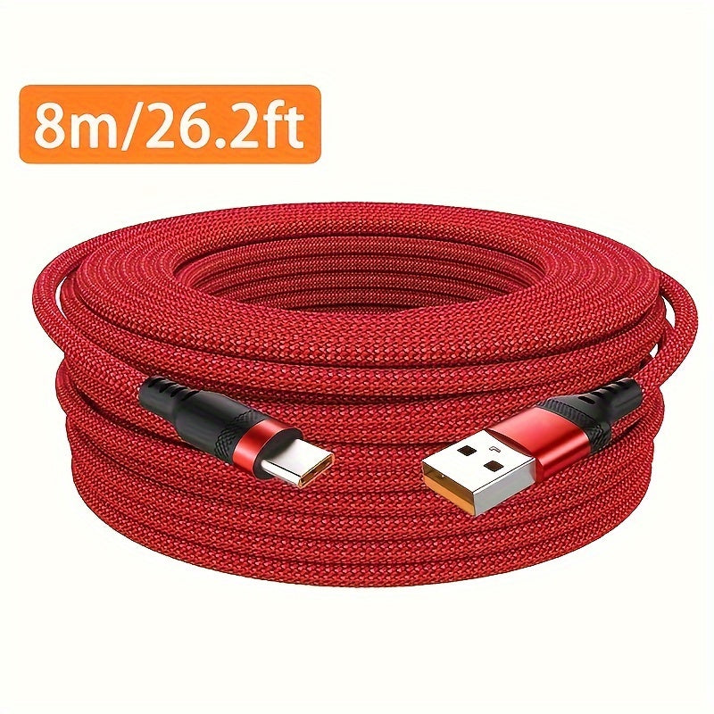 66W 6A Quick Charge USB-C Cable for Xiaomi, OPPO, Kindle, and Driving Recorders. Male to male, fabric flat cable with matte finish. Supports USB charging, data sync, and 50-80W power.