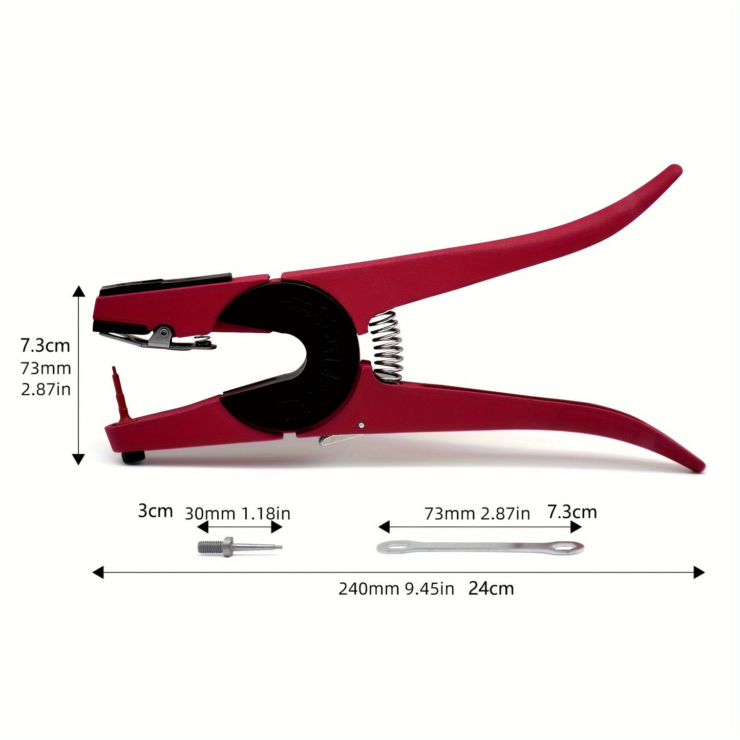 Livestock Ear Marking Pliers for various animals - Red Classic Model, 90 Degree Installation Tool.