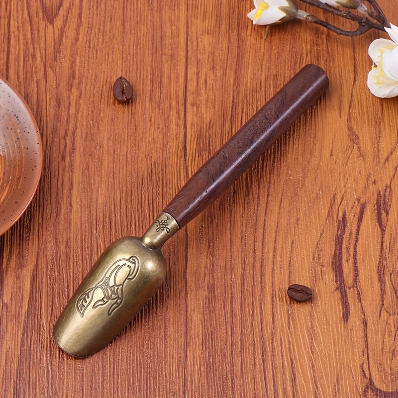 Sophisticated Black Sandalwood Tea Spoon - Versatile for Coffee, Sugar & Spices - Must-Have Kitchen Tool