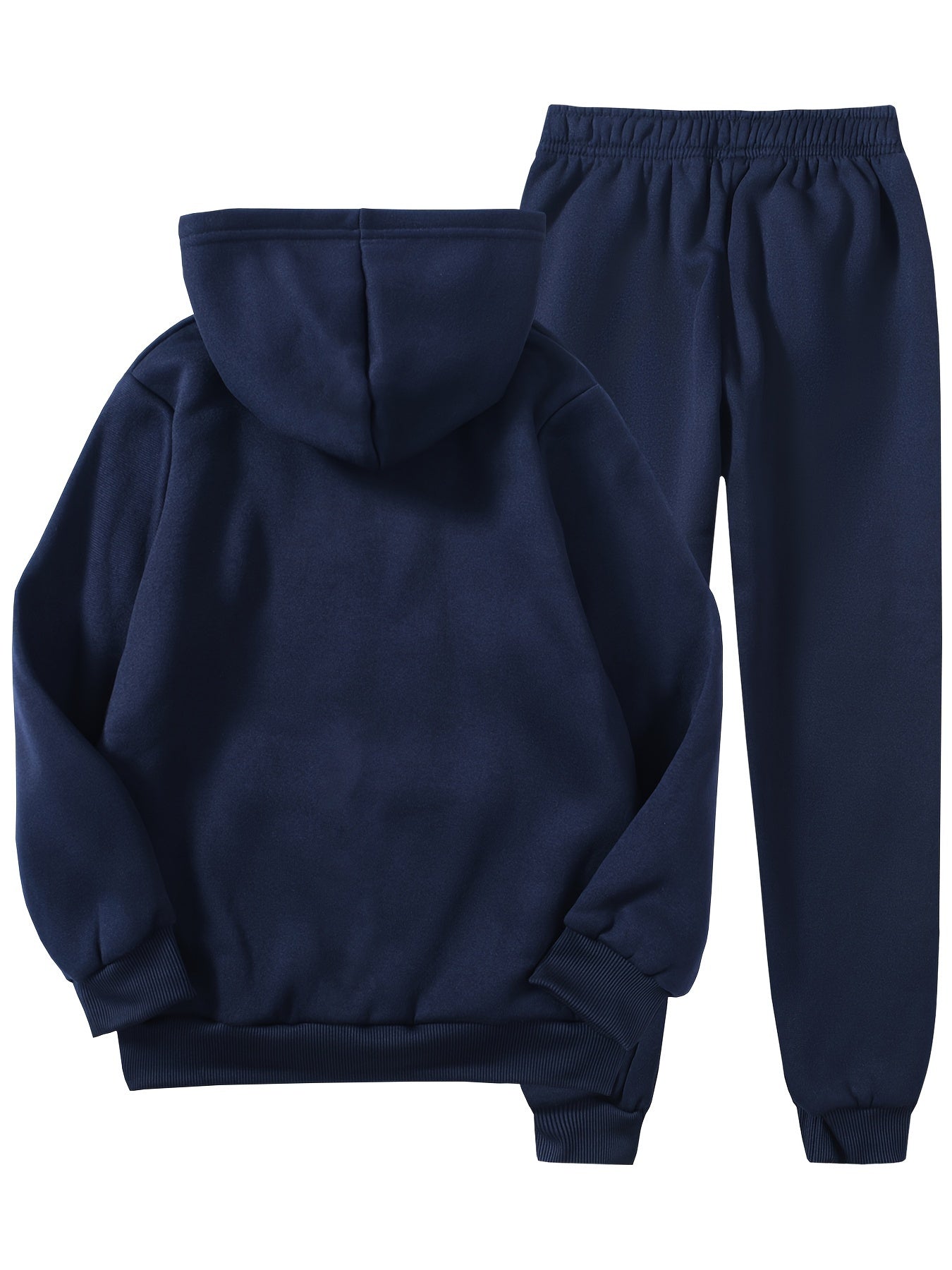 New York letter print hoodie and sweatpants set for kids. Made of casual polyester knit fabric with pockets. Slight stretch and regular fit for boys, girls, teens, and children. Ideal for