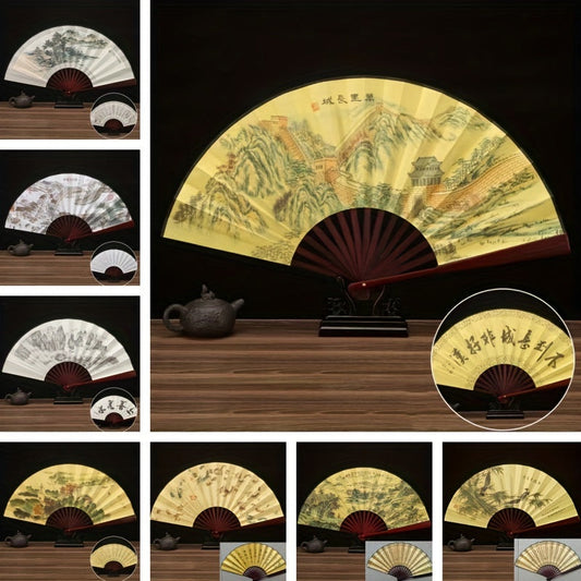 Stylish Chinese Traditional Folding Fan - Made of Bamboo, Ideal for Cooling in Summer & Photography, Perfect Chinese Style Photo Prop