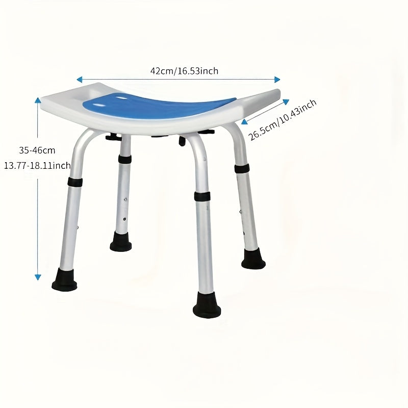 ComfortPlus Adjustable Shower Chair for Elderly and Disabled with Non-Slip Surface, Tool-Free Assembly, Suitable for Shower and Bathtub Use.