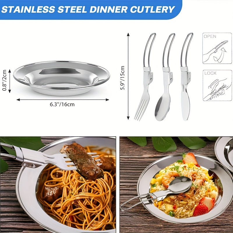 15-piece camping cookware set made of portable non-stick aluminum alloy for outdoor cooking.