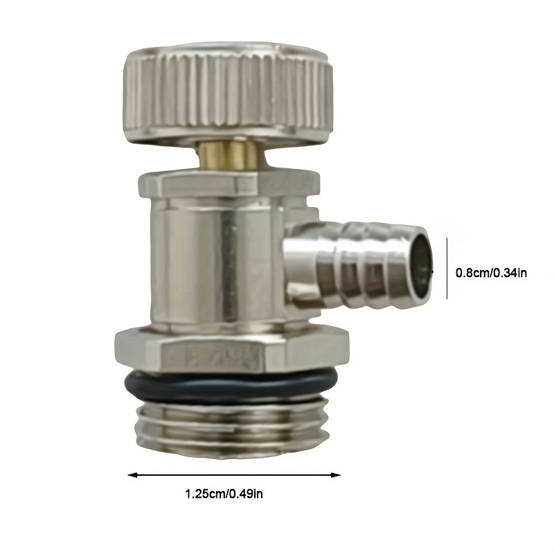 A rotating 4-way copper-plated cap designed for heating and cooling accessories, allowing for easy 360-degree rotation for maintenance of air release valve components. Includes parts for 1 pc heating exhaust valve, floor heating water separator, air