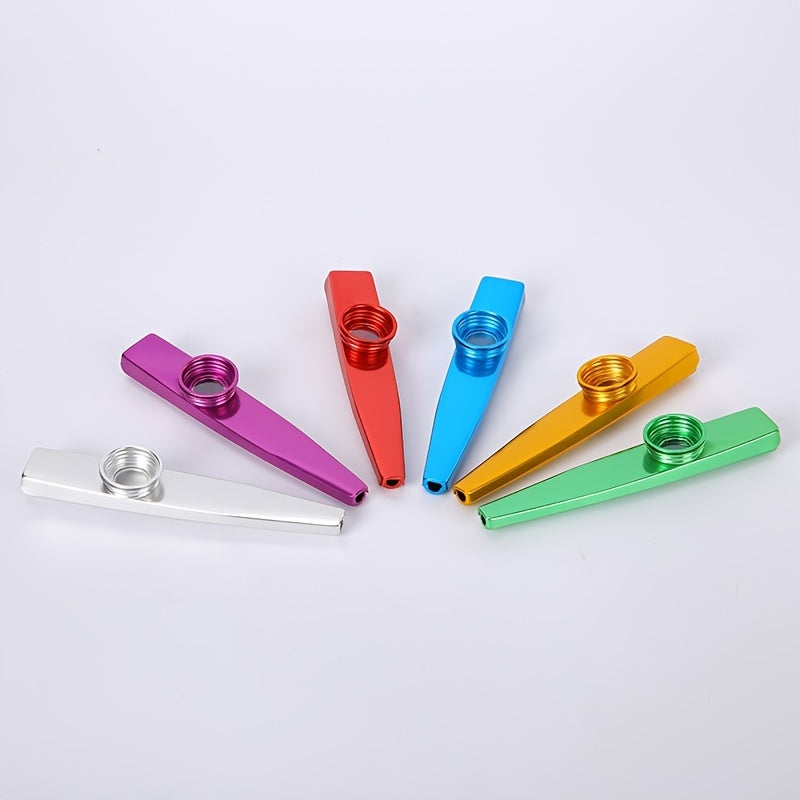 High-quality metal kazoo with flute tube, three flute membranes, and lightweight aluminum alloy construction. Portable and easy to use, suitable for both beginners and experienced