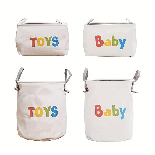 Pet Toy Storage Bag, Folding Fabric Basket for Room or Bedroom, can also be used to store dirty clothes or organize clothes.