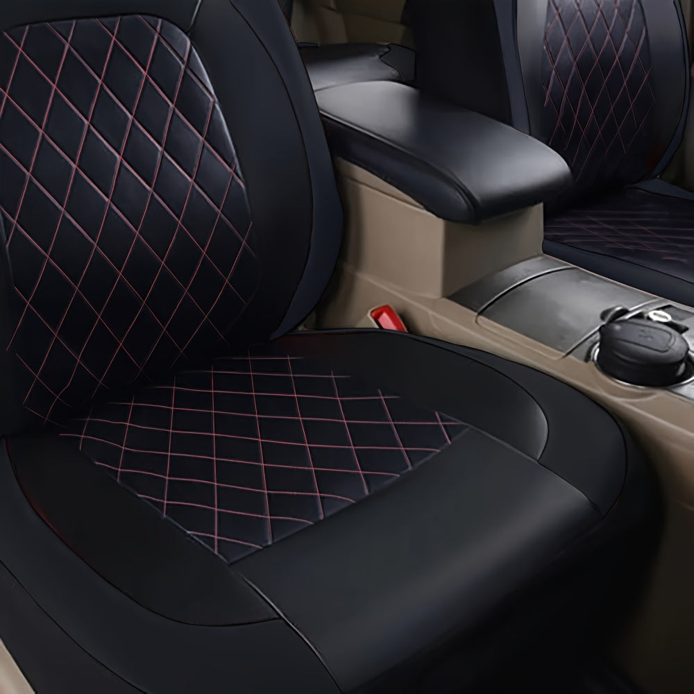 PVC Quilted Leather Car Seat Covers are Waterproof and Universally Sized for All Seasons.