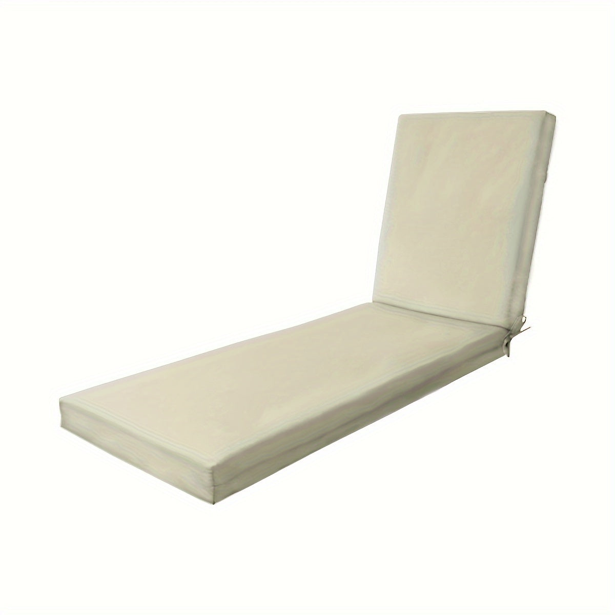 Outdoor chaise lounge cushion with foam fill, waterproof for outdoor use on patio, pool, or seaside.