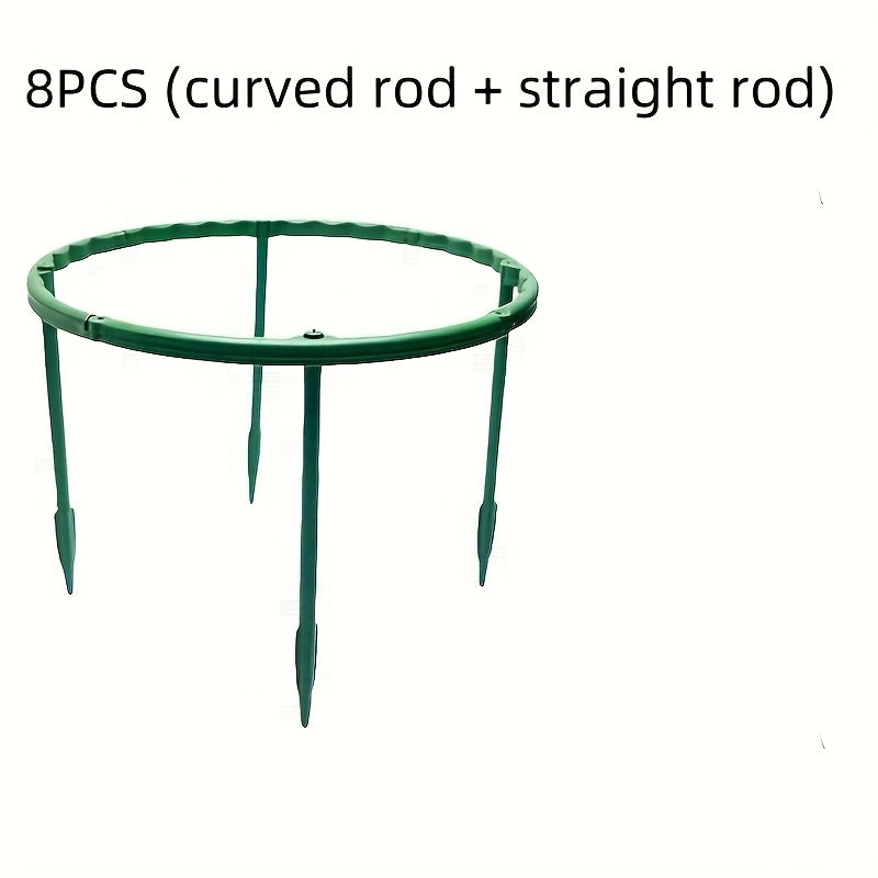 Adjustable plant support stake rings for climbing flowers and indoor plants, with fixed height capability.