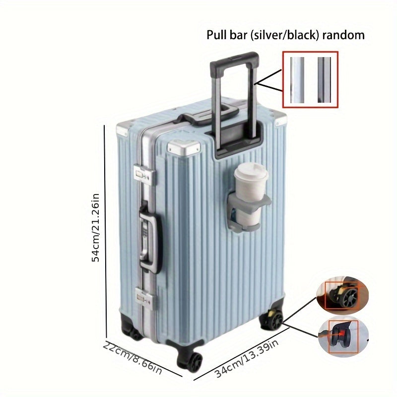 Durable 20-inch travel trolley with spinner wheels, USB port, combination lock, and large capacity. Comes in various colors.