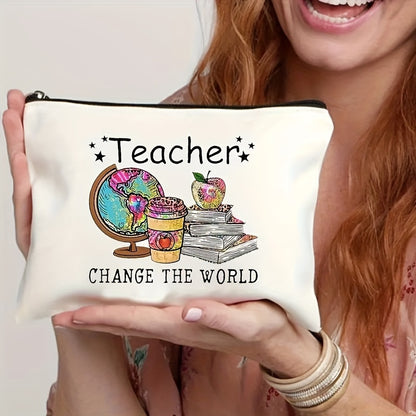 Durable polyester makeup bag, great for gifts or personal use, scent-free and non-waterproof. Ideal for teachers for retirement, birthday, graduation, or Teacher's Day.