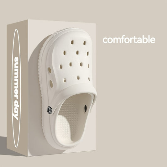 Flexible Summer EVA Clogs: Breathable, Non-Slip Slippers for Nurses & Couples.