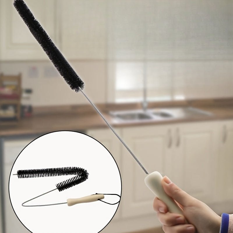 Long-Handled Stainless Steel Cleaning Brush - Requires No Electricity, Perfect for Cleaning Living Areas, Bedrooms, Bathrooms, Kitchens, and Furniture