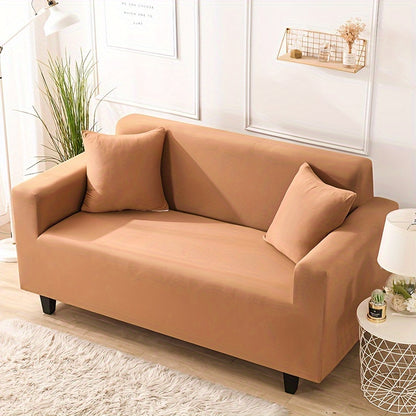 Modern sofa cover with non-slip elastic band, machine washable, made of 95% polyester and 5% spandex. Compatible with various sofa sizes, no printing, stitched craftsmanship, fabric weight of 100-120 g/m².