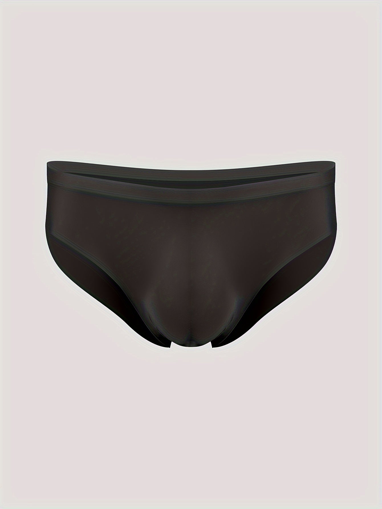 Men's briefs with seamless, transparent crotch - ultra-thin and breathable, made with nylon and spandex blend, stretch fit.