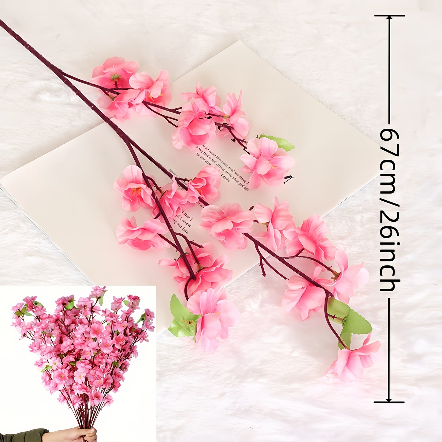 20 bundles of artificial peach red cherry blossoms for wedding decor, perfect for outdoor spaces like gardens, courtyards, and hotels, ideal for spring and summer celebrations, Valentine's