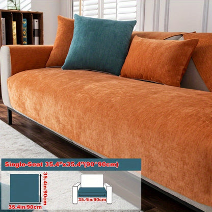 Fit Chenille Sofa Cover for 1 to 4-Seater Sofas - All-Season, Pet-Friendly, Non-Slip, Machine Washable