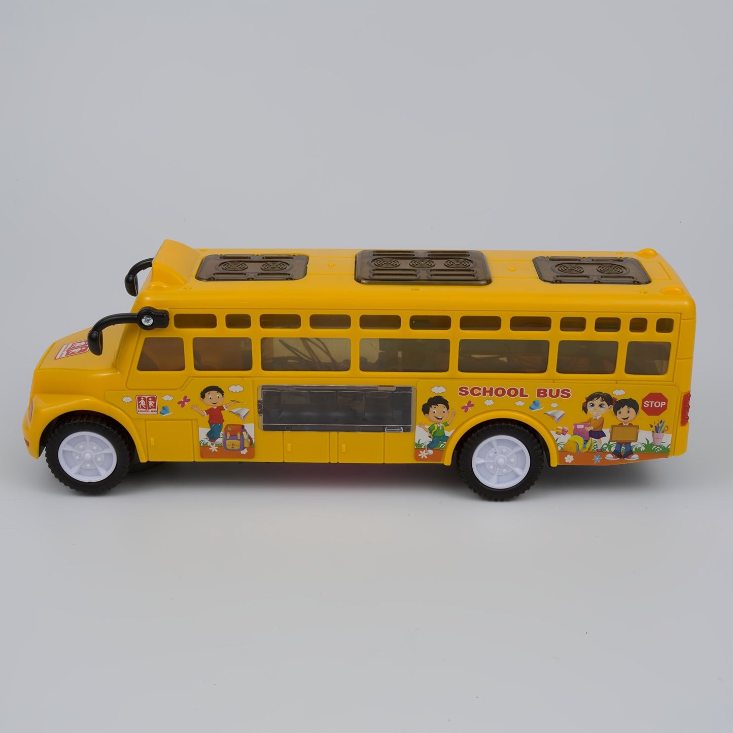 All-Wheel Drive Simulation Bus and Car Toy with Music and Lights, Electric School Bus, Perfect Gift for Boys and Girls