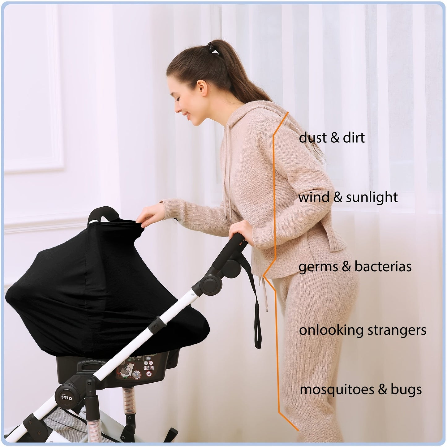 Versatile Breastfeeding Car Seat Cover with Excellent Elasticity - Ideal for Babies at Every Stage!