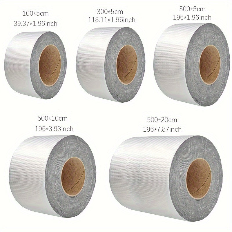 Waterproof sealing tape for pipes made of strong aluminum foil with butyl adhesive to prevent leaks.