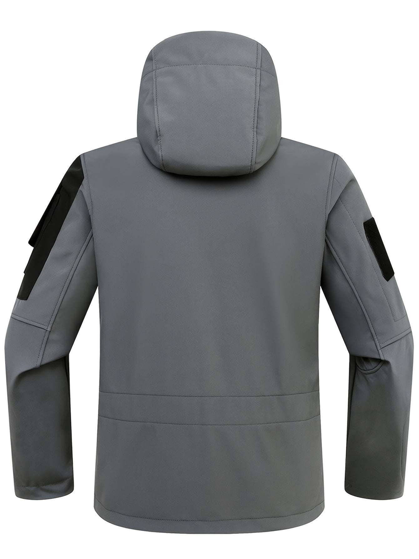 Men's warm hooded jacket with pockets, scratch resistant and perfect for outdoors.