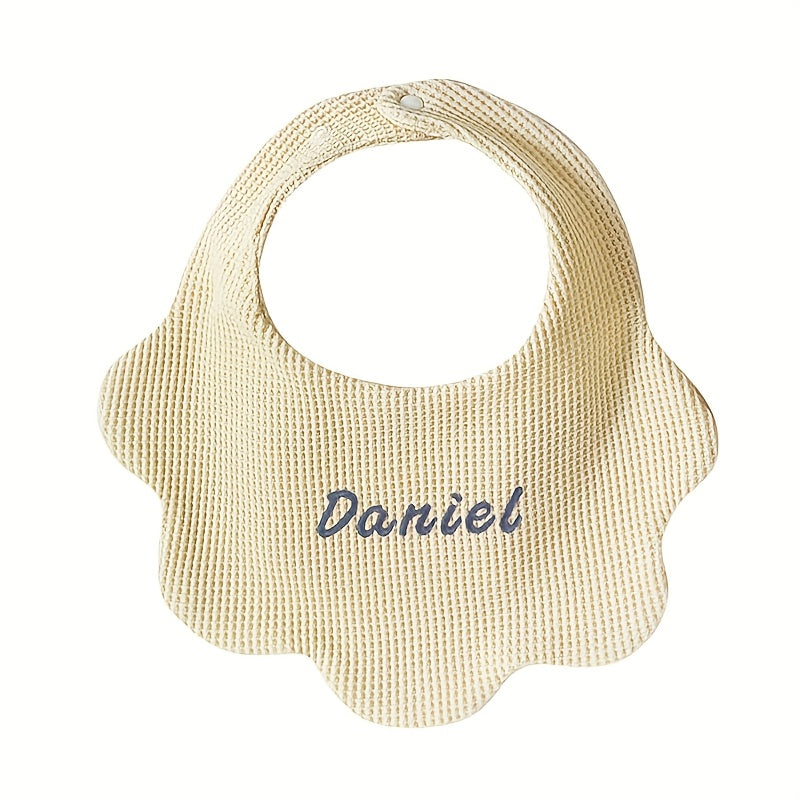 Customize your baby's style with our Personalized Drool Bibs. These bibs feature custom embroidery, an adjustable snap closure, and soft absorbent knit fabric. They make the perfect gift for a baby shower or holiday. Suitable for babies aged 0-3 years