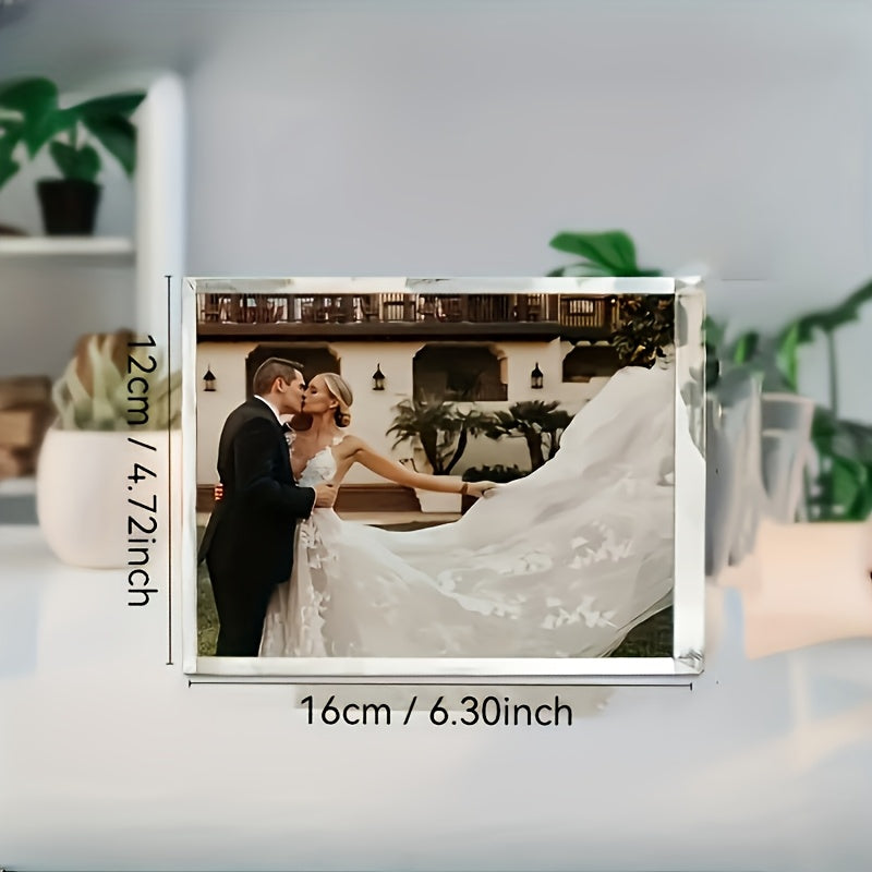 Unique Acrylic Photo Block - Customize Your Own Sleek Rectangular Sculpture Frame for Anniversary Present, Ideal for Enhancing Home, Office, or Commercial Spaces, Great for Adding a Stylish Touch to any Room